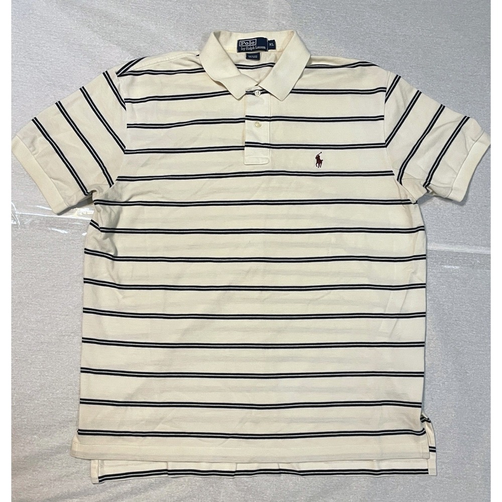 Polo Ralph Lauren Mens Short Sleeve Polo White Brown Pony XL